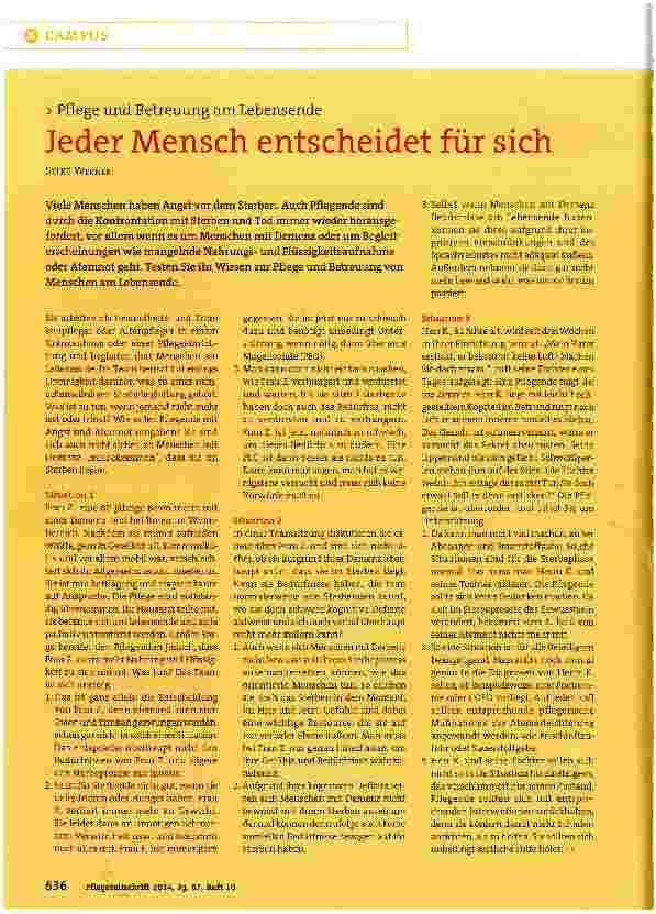 Vorschauseite 1: Jeder Mensch entscheidet für sich