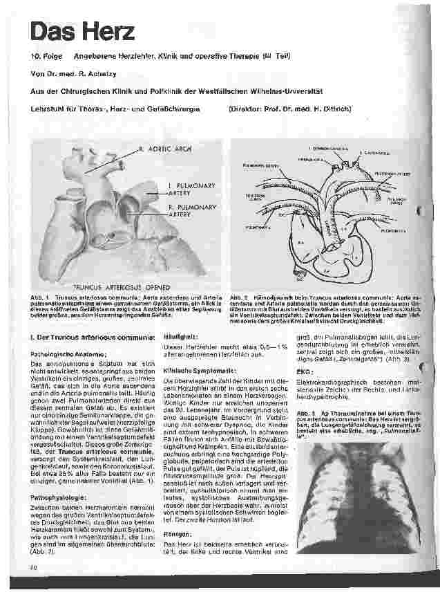 Vorschauseite 1: Das Herz 10.Folge:Angeborene Herzfehler, Klinik u.operative Therapie (III.Teil)