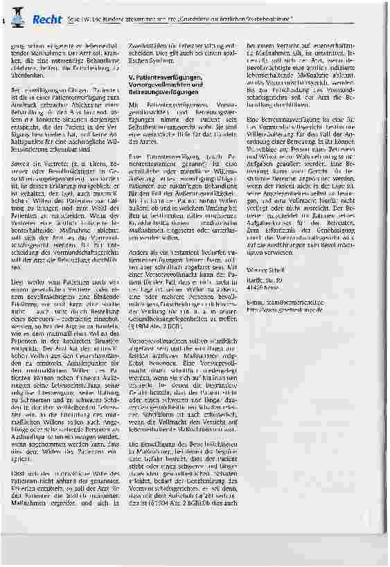 Vorschauseite 3: Die Bundesärztekammer hat ihre Grundsätze zur ärztlichen Sterbebegleitung neu gefasst und am 4. Mai 2004 der Öffentlichkeit vorgestellt