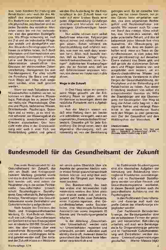 Vorschauseite 3: Folgerungen und Vorschläge für die Ausund Fortbildung in der Krankenpflege