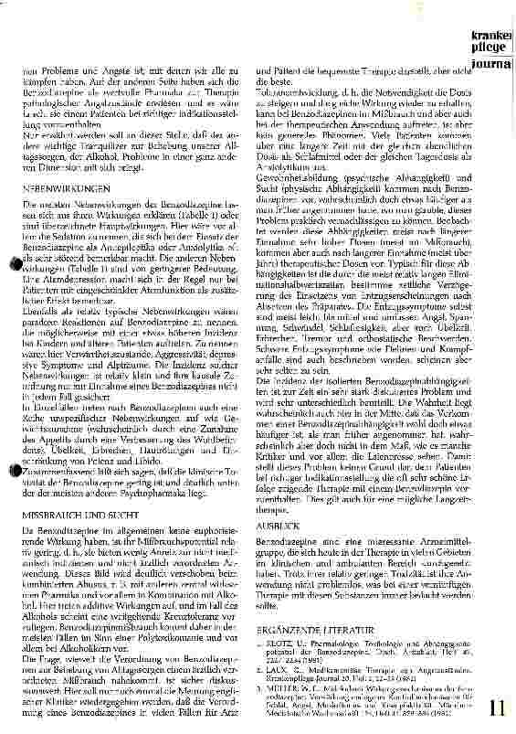 Vorschauseite 4: Wirkungen und Nebenwirkungen der Benzodiazepine