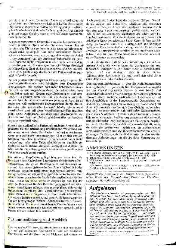 Vorschauseite 2: Ärztliche Aufklärungspflicht gegenüber Ausländern