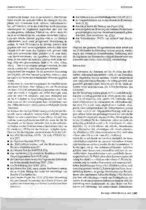 Vorschauseite 3: Entwicklung einer deutschen Kurzform des Boston NamingTest