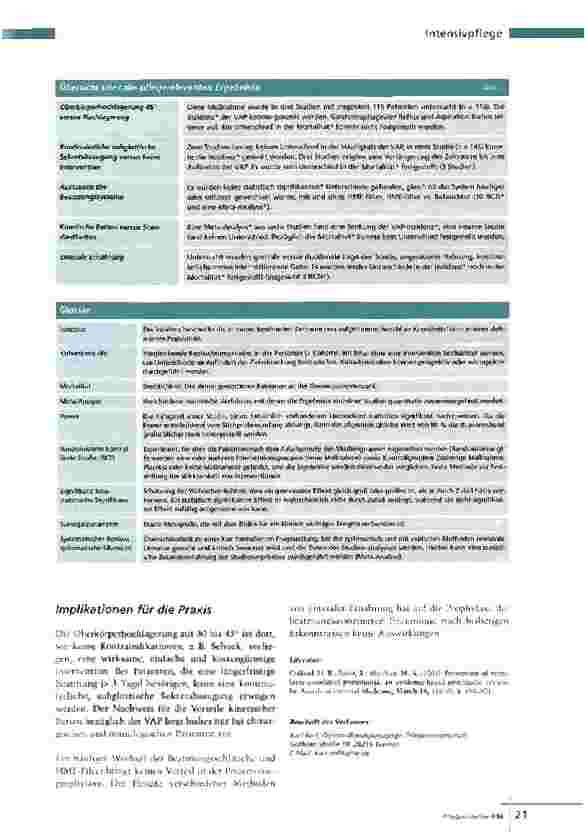 Vorschauseite 3: Beatmungsassoziierte PneumoniePflegerelevante Interventionen können Pneumonien bei beatmeten Patienten verhindern