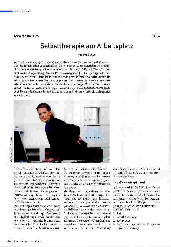 Vorschauseite 1: Selbsttherapie am Arbeitsplatz