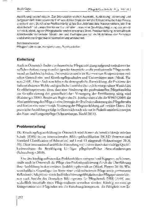 Vorschauseite 2: Die Rolle von Praxisanleitern und Praxisanleiterinnen in der klinisch-praktischen Ausbildung von österreichischen Pflegestudierenden