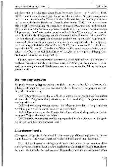 Vorschauseite 3: Die Rolle von Praxisanleitern und Praxisanleiterinnen in der klinisch-praktischen Ausbildung von österreichischen Pflegestudierenden