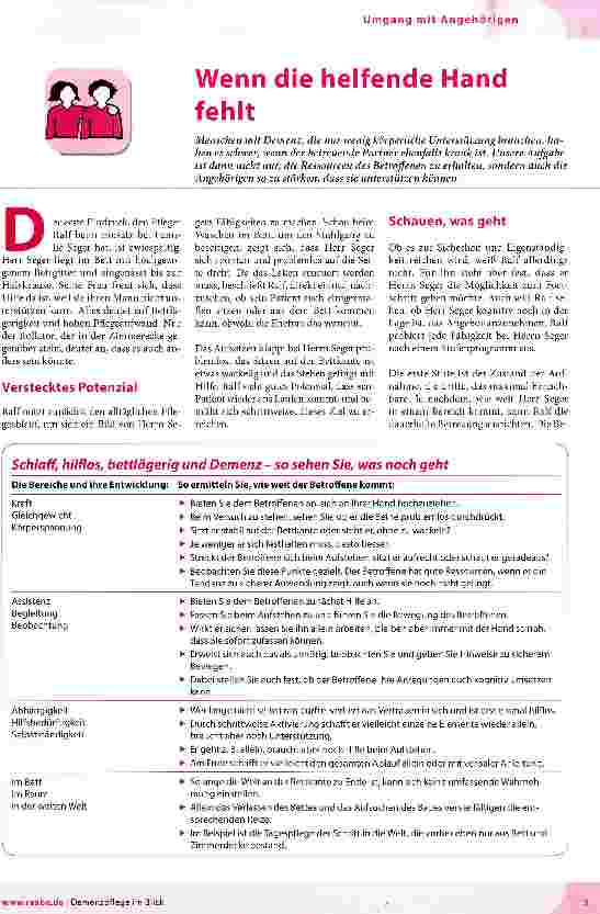 Vorschauseite 1: Wenn die helfende Hand fehlt
