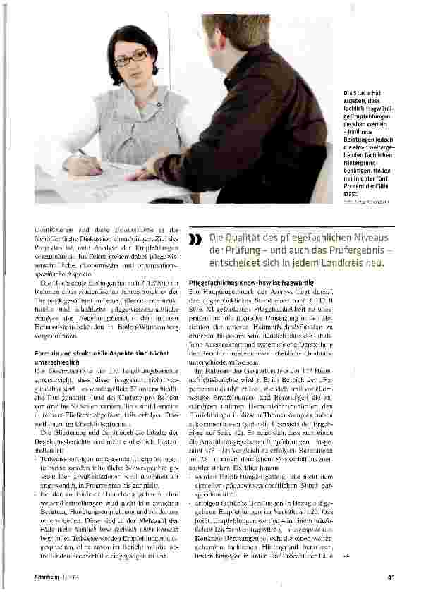 Vorschauseite 2: Begehungsberichte sind kaum vergleichbar