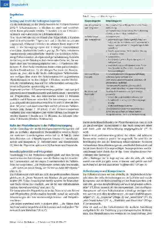 Vorschauseite 3: Die Rolle der Physiotherapie auf Palliativstationen -Ergebnisse einer qualitativen Untersuchung