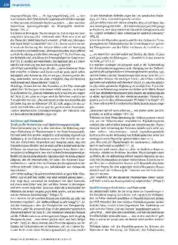 Vorschauseite 5: Die Rolle der Physiotherapie auf Palliativstationen -Ergebnisse einer qualitativen Untersuchung