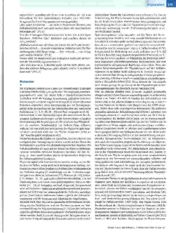 Vorschauseite 6: Die Rolle der Physiotherapie auf Palliativstationen -Ergebnisse einer qualitativen Untersuchung