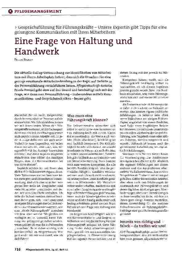 Vorschauseite 1: Eine Frage von Haltung und Handwerk