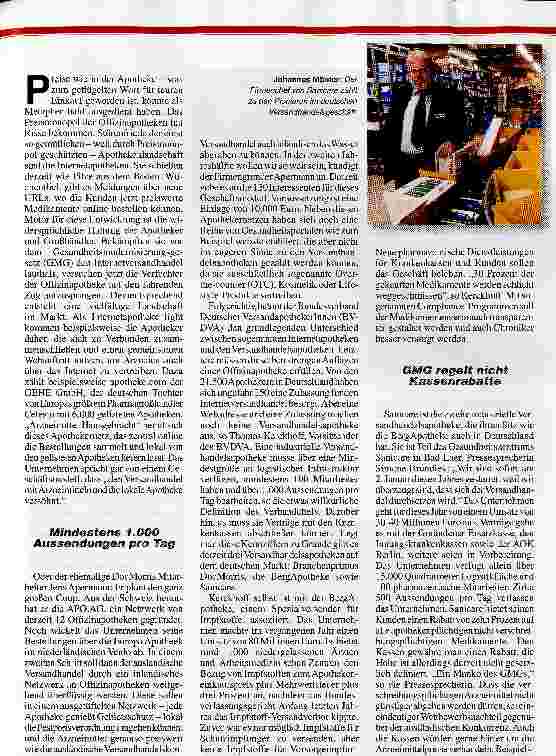 Vorschauseite 2: Zu Risiken und Nebenwirkungen fragen Sie Ihren GesetzgeberVERSANDHANDELSAPOTHEKEN