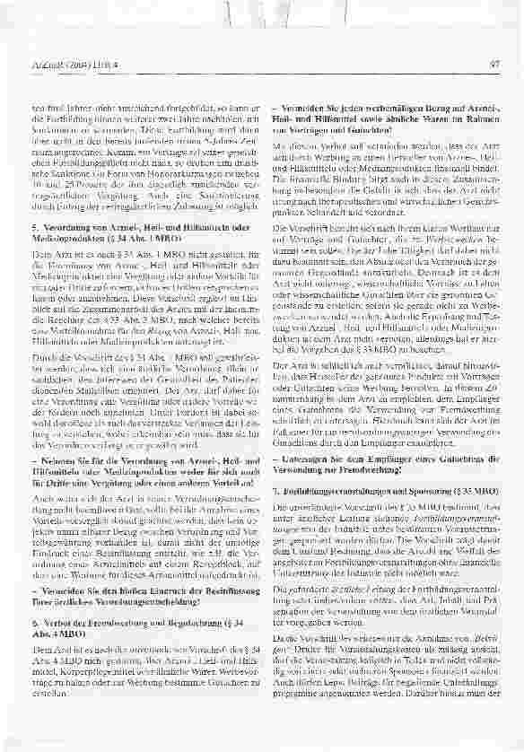 Vorschauseite 5: Die Zusammenarbeit zwischen Arzt und Industrie-Eine Orientierungshilfe für den niedergelassenen Arzt-