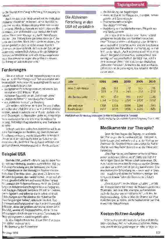 Vorschauseite 2: Wir brauchen ein Alzheimer-Forschungszentrum VI.Bonner Symposium diskutiert Zukunft der Demenzdiagnostik +-therapie