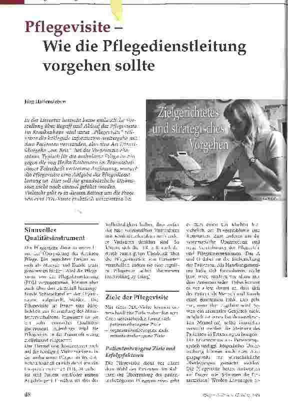 Vorschauseite 1: Pflegevisite - Wie die Pflegedienstleitung vorgehen sollte