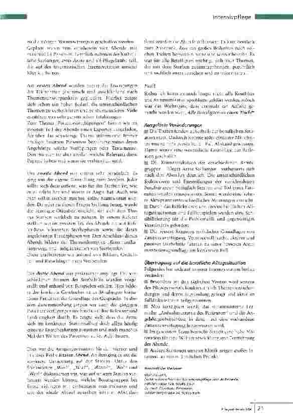 Vorschauseite 2: Alle Beteiligten an einen TischInterprofessionelle Gesprächsrunden schaffen Basis zur Einbindung von Pflegenden bei Therapieentscheidungen
