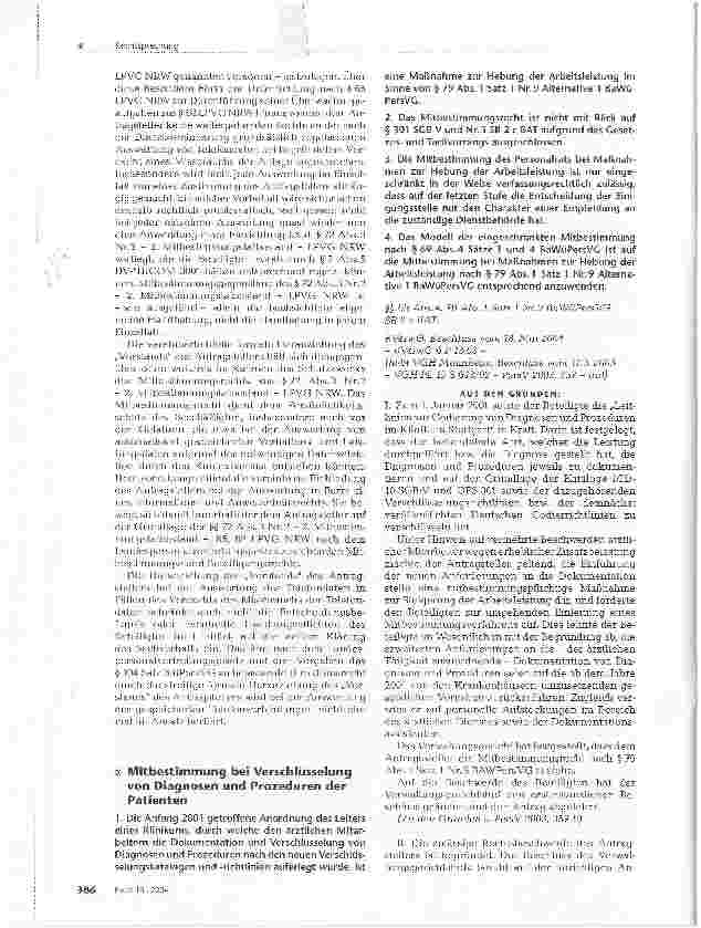 Vorschauseite 1: Mitbestimmung bei Verschlüsselung von Diagnosen und Prozeduren der Patienten