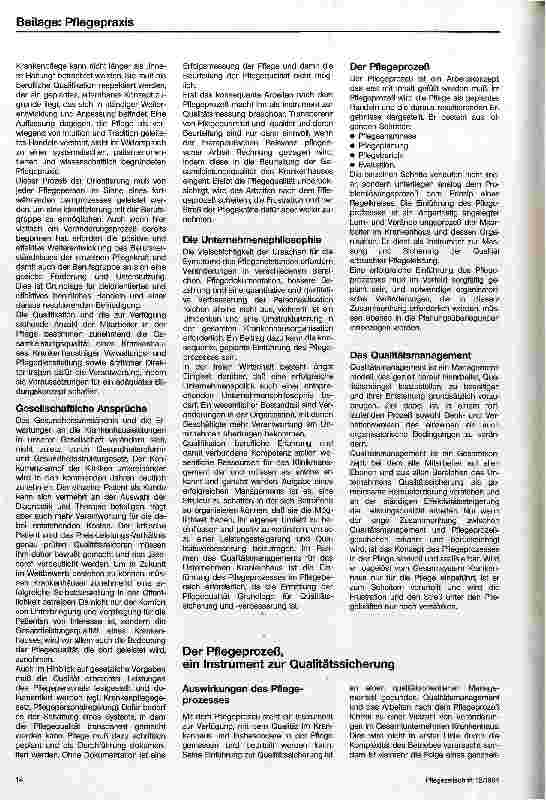 Vorschauseite 2: Der Pflegeprozeß als Instrument der Qualitätsmessung im Krankenhaus Ein Handlungsmodell für die innerbetriebliche Fortbildung