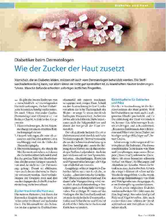 Vorschauseite 1: Wie der Zucker der Haut zusetzt