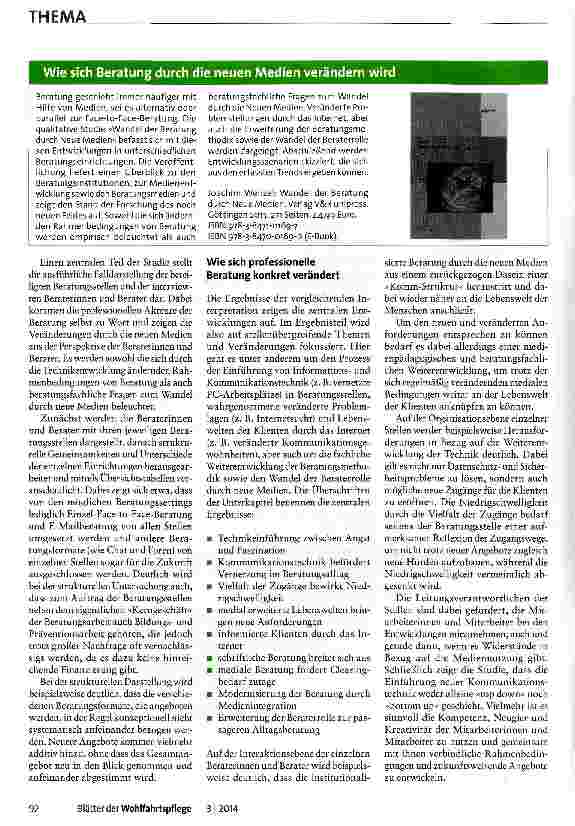 Vorschauseite 2: Wandel der Beratung durch neue Medien