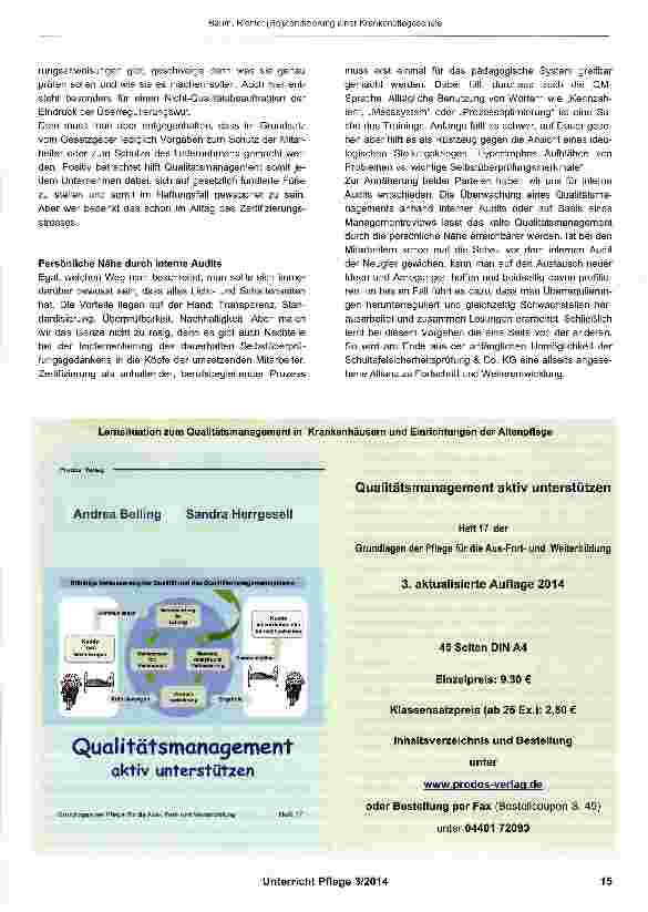 Vorschauseite 2: (Re)Zertifizierung einer Krankenpflegeschule: Von der (Un)Möglichkeit einer Schultafelsicherheitsprüfung