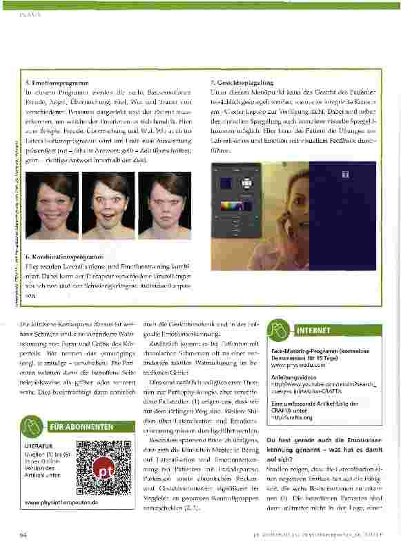 Vorschauseite 3: Face-Mirroring - ein neuer Therapieansatz für chronische Nackenund Gesichtsschmerzen