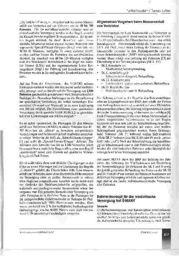 Vorschauseite 3: Überörtliche Hilfe beim Massenanfall von Verletzten (Ü-MANV)