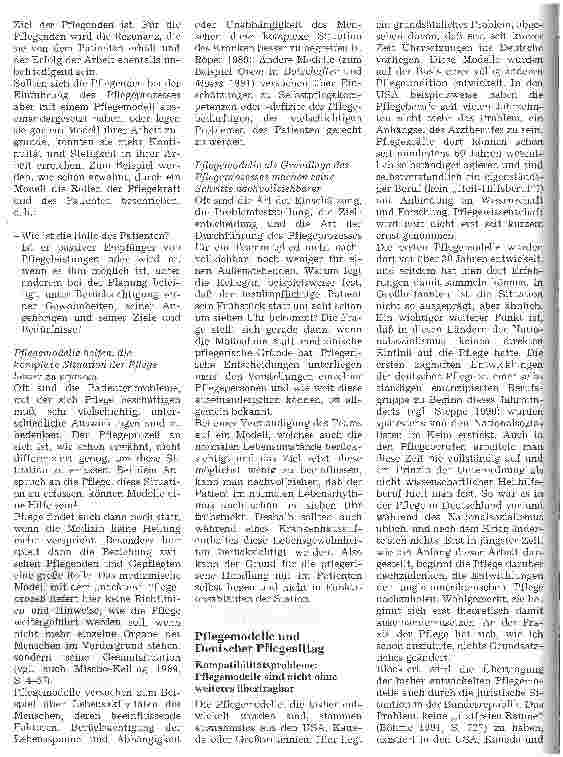 Vorschauseite 4: Arbeitsablauforganisation Der Pflegeprozeß erfüllt die Hoffnungen in Deutschland nicht - Kann jetzt mit Pflegemodellen nachgebessert werden? -