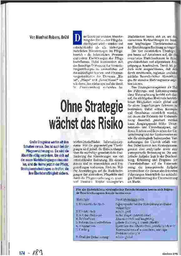 Vorschauseite 1: Ohne Strategie wächst das Risiko