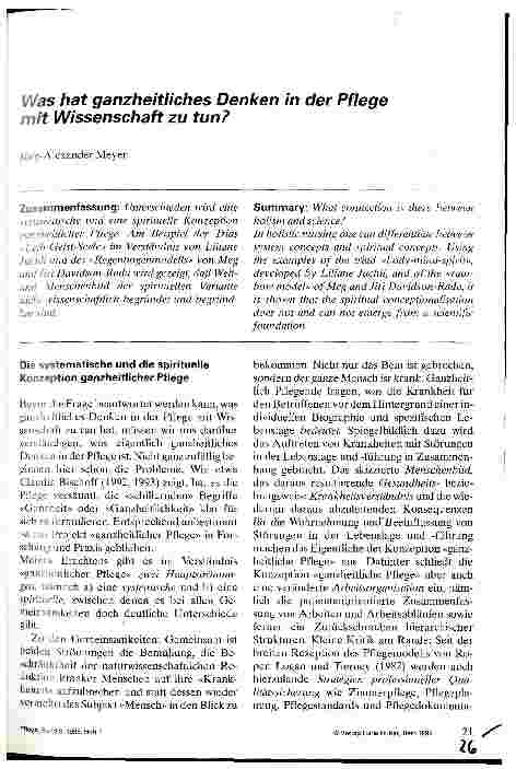 Vorschauseite 1: Was hat ganzheitliches Denken in der Pflege mit Wissenschaft zu tun?