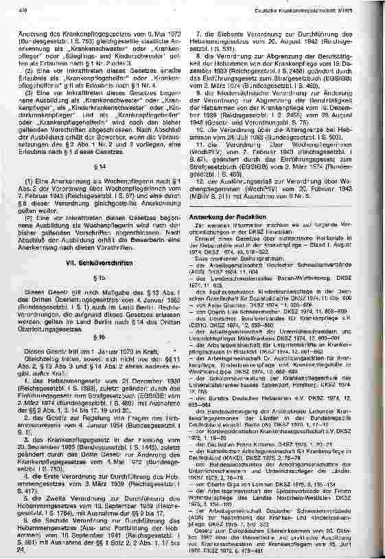 Vorschauseite 4: Entwurf eines Gesetzes über nichtärztliche Heilberufe in der Geburtshilfe u. in der Krankenpflege