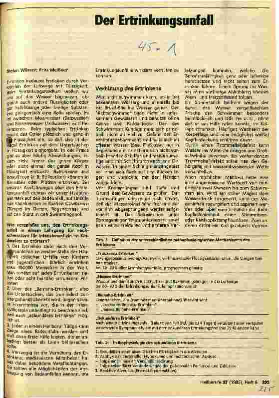 Vorschauseite 1: Der Ertrinkungsunfall