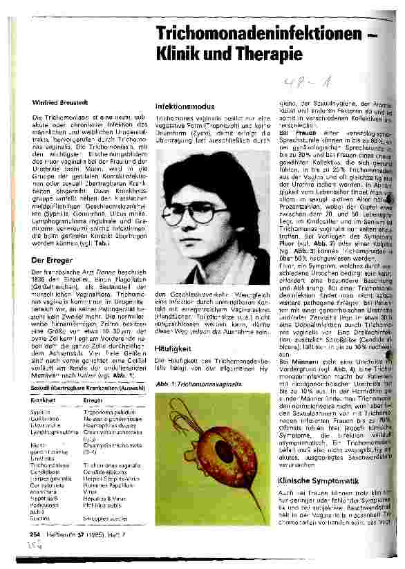 Vorschauseite 1: Trichomonadeninfektionen - Klinik und Therapie