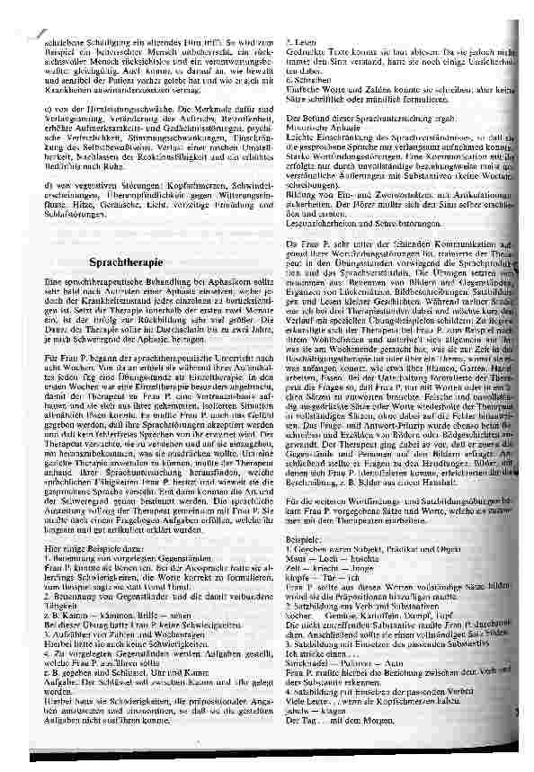 Vorschauseite 5: Beschreibung eines Rehabilitationsverlaufes bei einer Patientin mit Sprachstörungen
