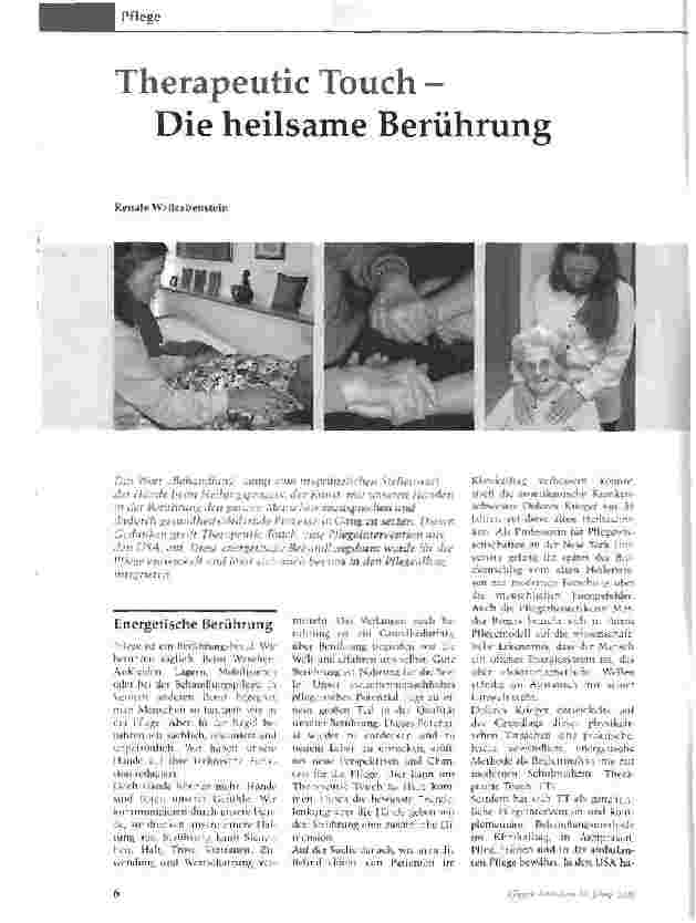 Vorschauseite 1: Therapeutic Touch -Die heilsame Berührung