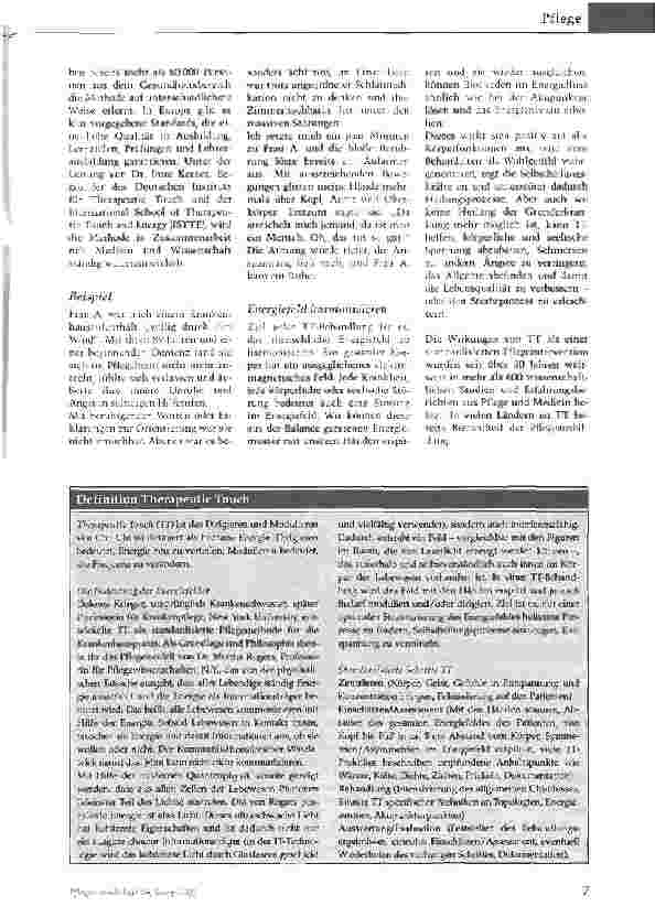 Vorschauseite 2: Therapeutic Touch -Die heilsame Berührung