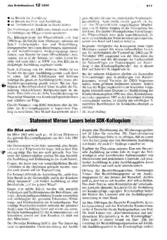 Vorschauseite 2: SDK-Kolloquium: Reformkonzepte für die Ausbildung in den Pflegeberufen
