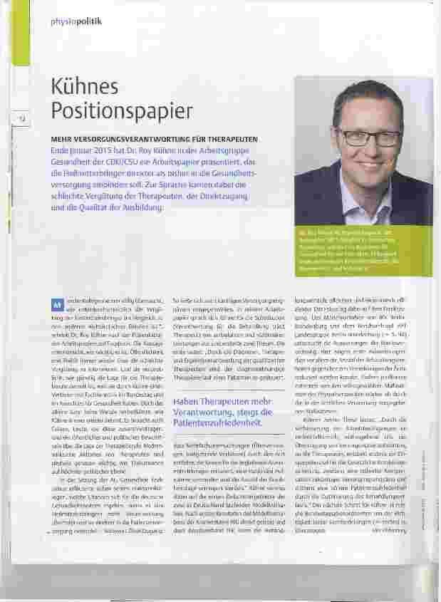 Vorschauseite 1: Kühnes Positionspapier