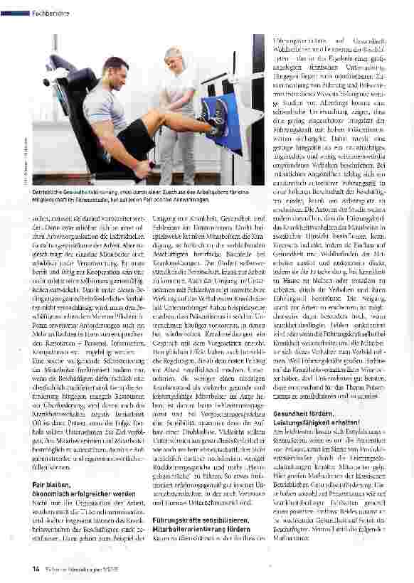 Vorschauseite 3: Präsentismus, Teil 2 Was Unternehmen tun können