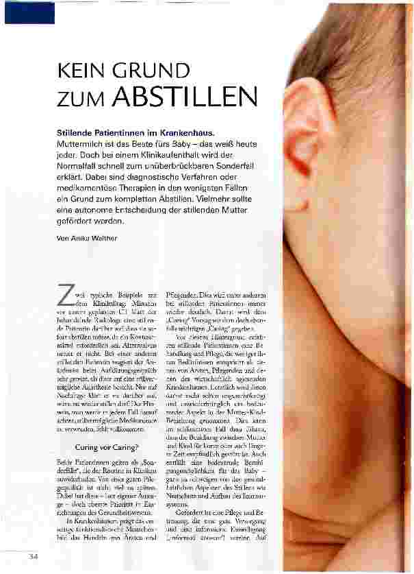 Vorschauseite 1: KEIN GRUND ZUM ABSTILLEN