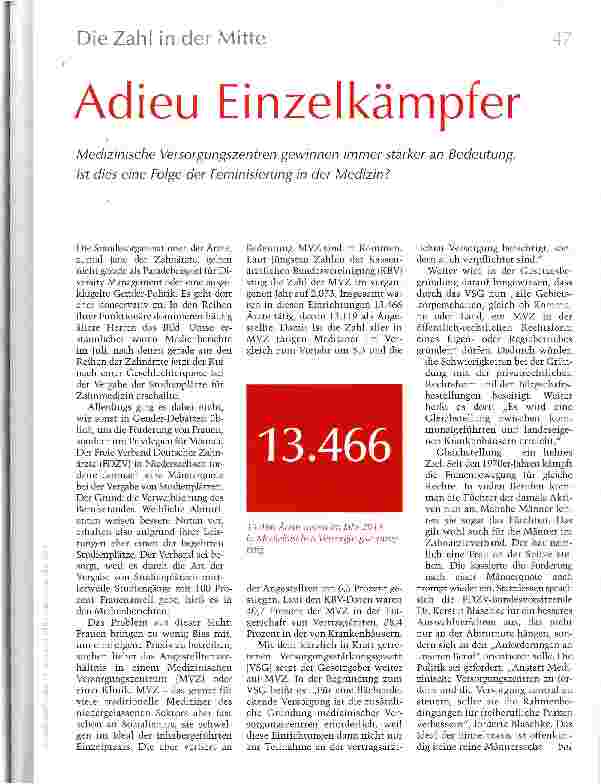 Vorschauseite 1: Adieu Einzelkämpfer