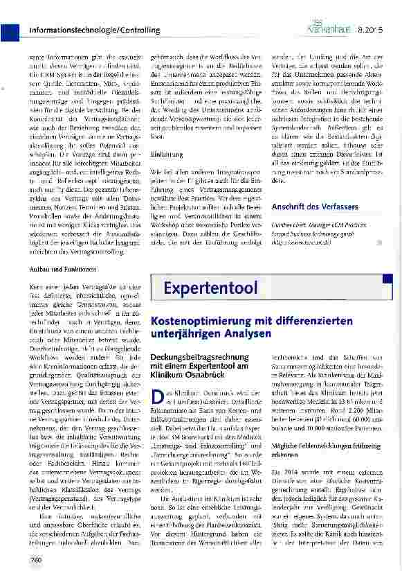 Vorschauseite 1: Kostenoptimierung mit differenzierten unterjährigen Analysen
