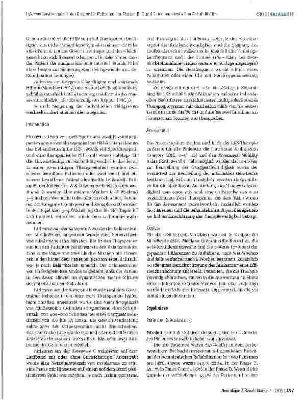 Vorschauseite 3: Das Lokomotionsstudio: eine effektive und effiziente Lokomotionstherapie in der Gruppe für Patienten der Phasen B, C und D der neurologischen Rehabilitation