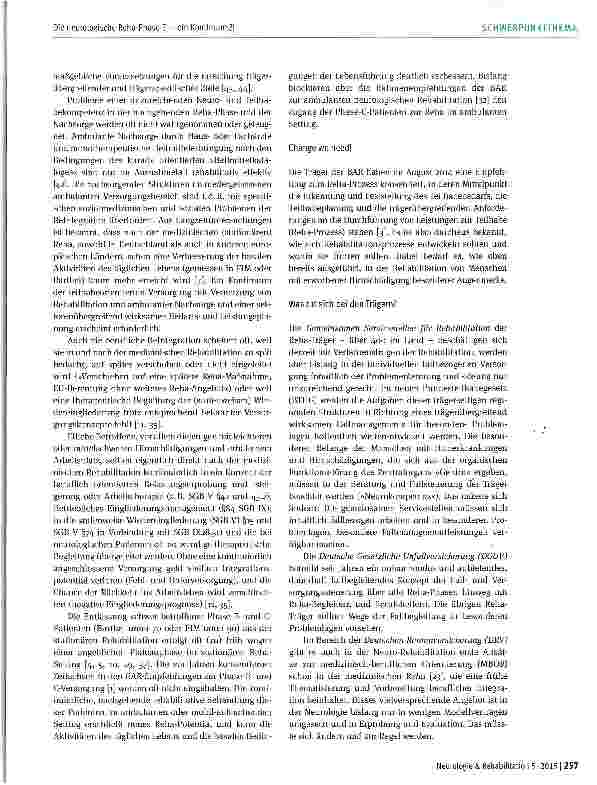 Vorschauseite 4: Die neurologische Rena-Phase E: Nachgehende Leistungen zur medizinischen und sozialen (Re-)lntegration und Teilhabe bei neurologischen Erkrankungen - ein Kontinuum? !