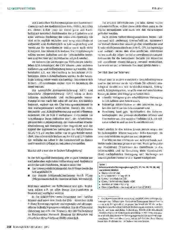Vorschauseite 5: Die neurologische Rena-Phase E: Nachgehende Leistungen zur medizinischen und sozialen (Re-)lntegration und Teilhabe bei neurologischen Erkrankungen - ein Kontinuum? !