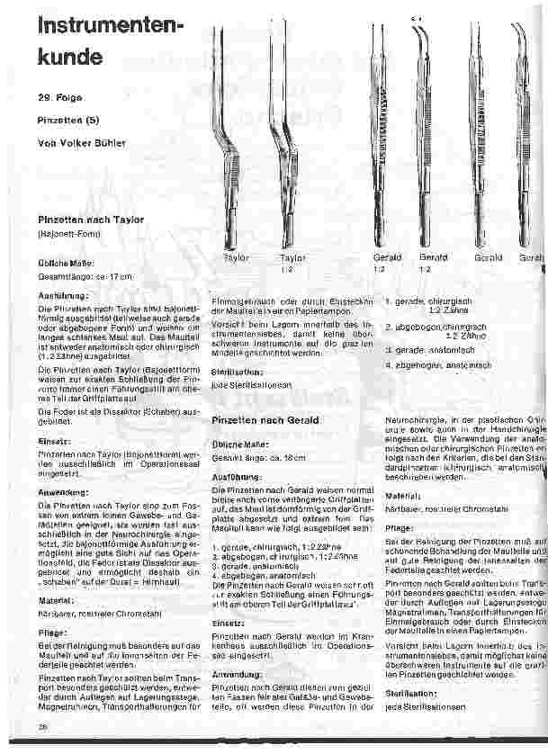 Vorschauseite 1: Instrumentenkunde 29. Folge: Pinzetten