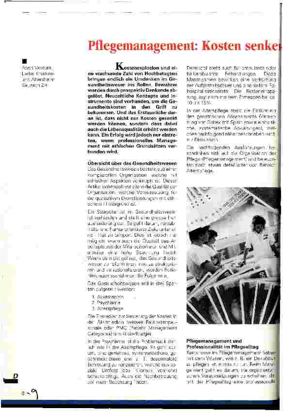Vorschauseite 1: Pflegemanagement: Kosten senken - Lebensqualität steigern
