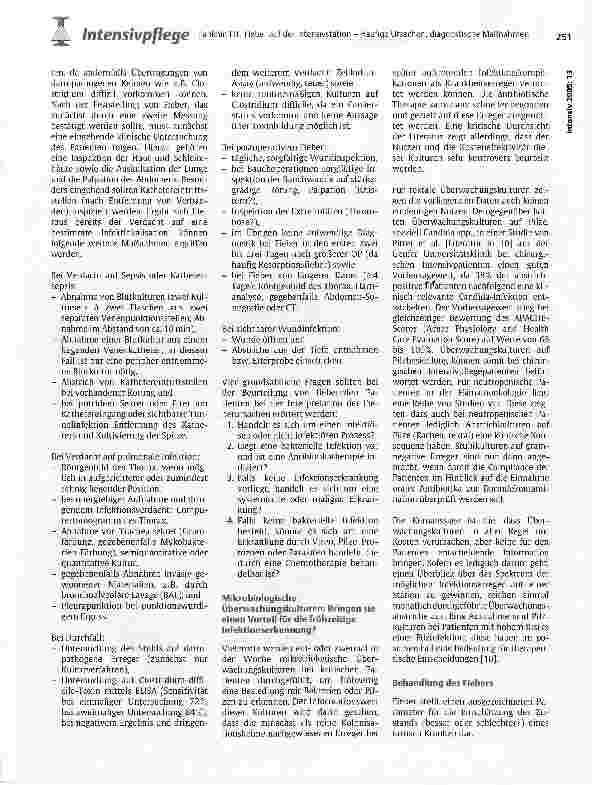 Vorschauseite 6: Fieber auf der Intensivstation - Häufige Ursachen, diagnostische Maßnahmen und Behandlung aus Sicht der Intensivpflege